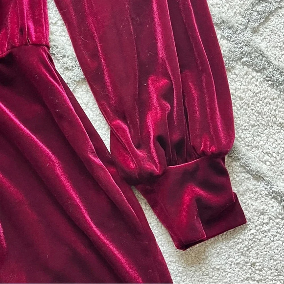 GENTLE FAWN HELEN RED VELVET DRESS mini long sleeve holiday faux wrap small - Picture 8 of 10